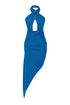 Cross Halter Side Drape Dress